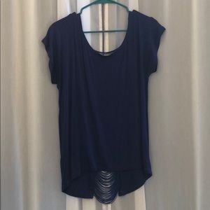 Blue Open Back Tee
